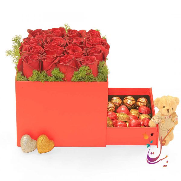 خرید آنلاین باکس گل کشودار - سفارش فوری گل