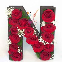 باکس گل چوبی حروف انگلیسی N