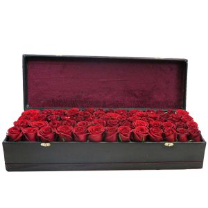 سفارش باکس گل 50 شاخه رز هلندی لوکس برای تولد - گلفروشی آنلاین گل بیست