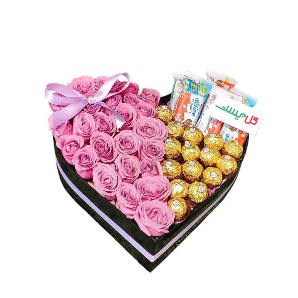 باکس گل و شکلات دیانا - خرید گل و شکلات برای ولنتاین