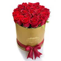 باکس گل رز مهناز - باکس گل استوانه طلایی برای ولنتاین