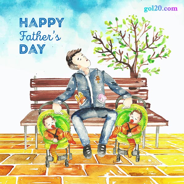 دانلود عکس تبریک روز پدر دوقلو 